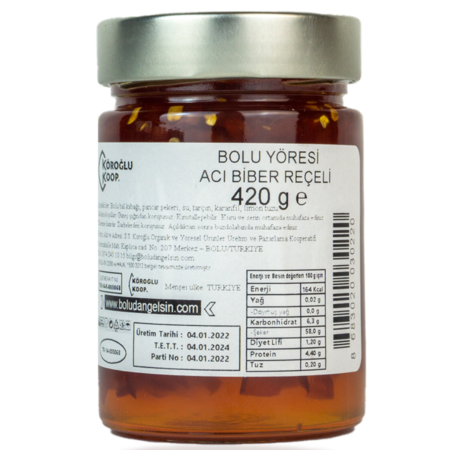 BOLU YÖRESİ ACI BİBER REÇELİ 420 GR